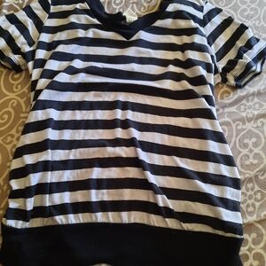 Faded Glory Black and White Striped Tee